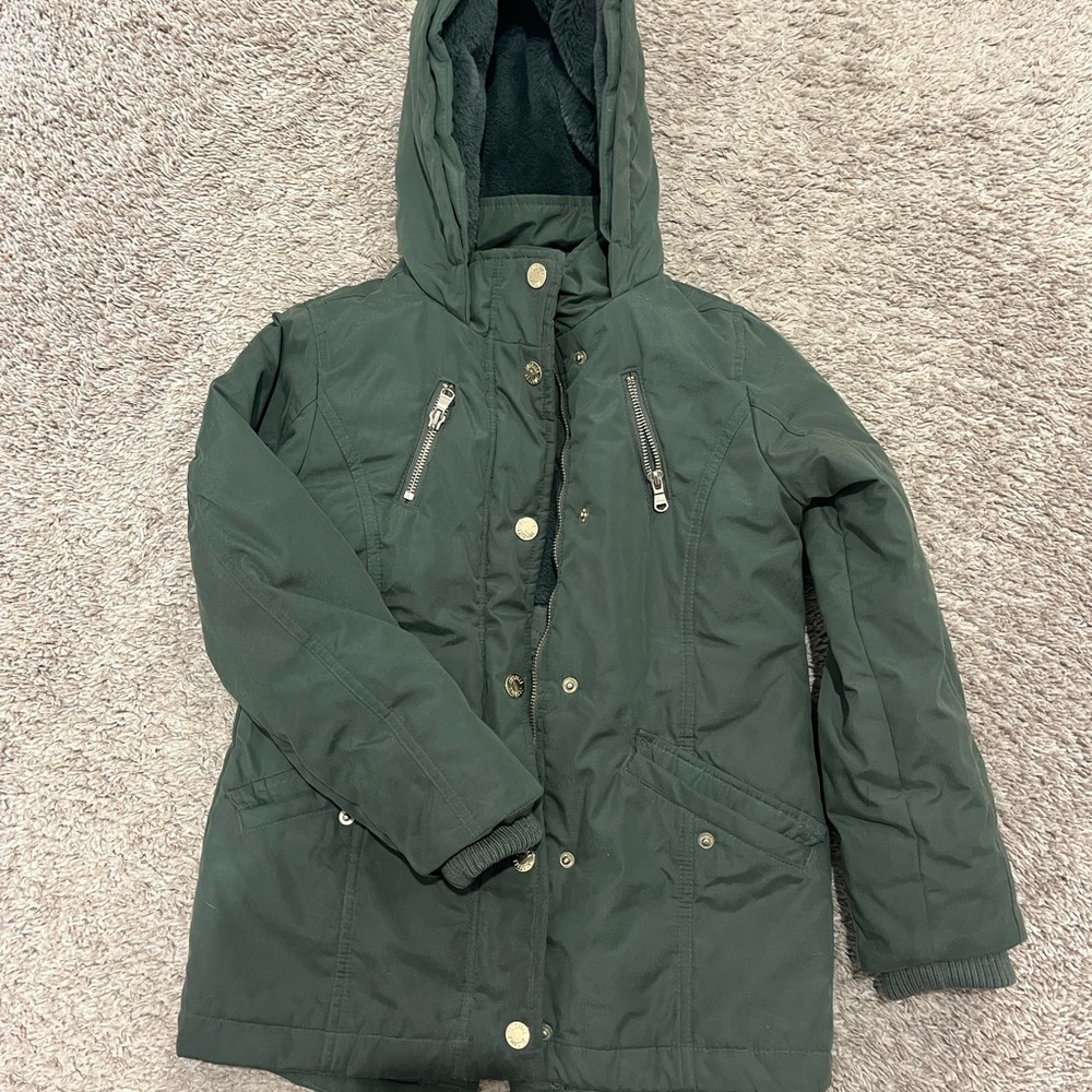 Green Hooded Parka Jacket